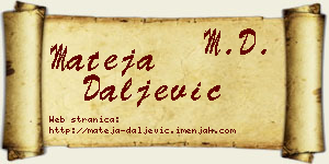 Mateja Daljević vizit kartica